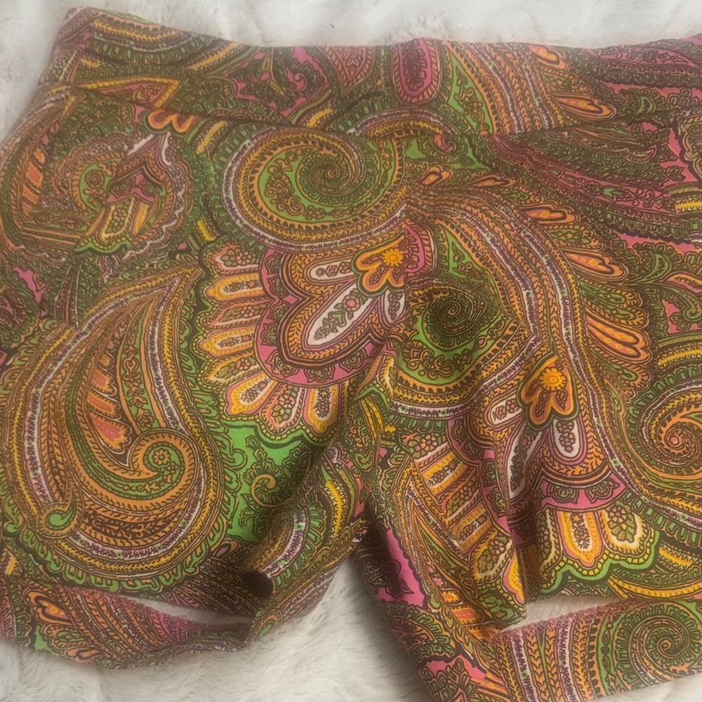 J. Crew Factory Paisley Women Shorts - Green, Pink, Orange